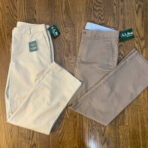lot of (2) L.L. Bean Favorite Fit pants (Dark Sable) & Khaki 6R NWT women's